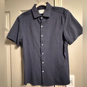 Ministry of Supply Hybrid Navy Seersucker button down shirt
